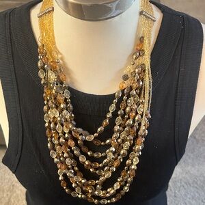 Elegant Multi-Strand Beaded Necklace